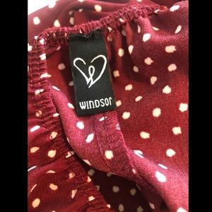 Windsor Dresses - Windsor Burgundy Polka Dot Dress Windsor Dresses - Windsor Burgundy Polka Dot Dress
